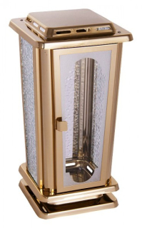 Lampáš štvorhranný dole zúžený zlatý