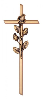 Krížik klasický veľký s ružou (bronz)