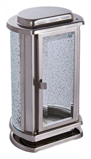 Lampáš kruhový zrezaný spredu FAZETOVÉ SKLO(leštený nerez)