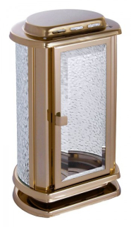 Lampáš kruhový zrezaný spredu FAZETOVÉ SKLO (zlatý)