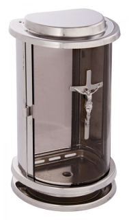 Lampáš kruhový zrezaný zozadu +kríž (Leštený nerez)