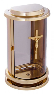 Lampáš kruhový zrezaný zozadu +kríž (zlatý)